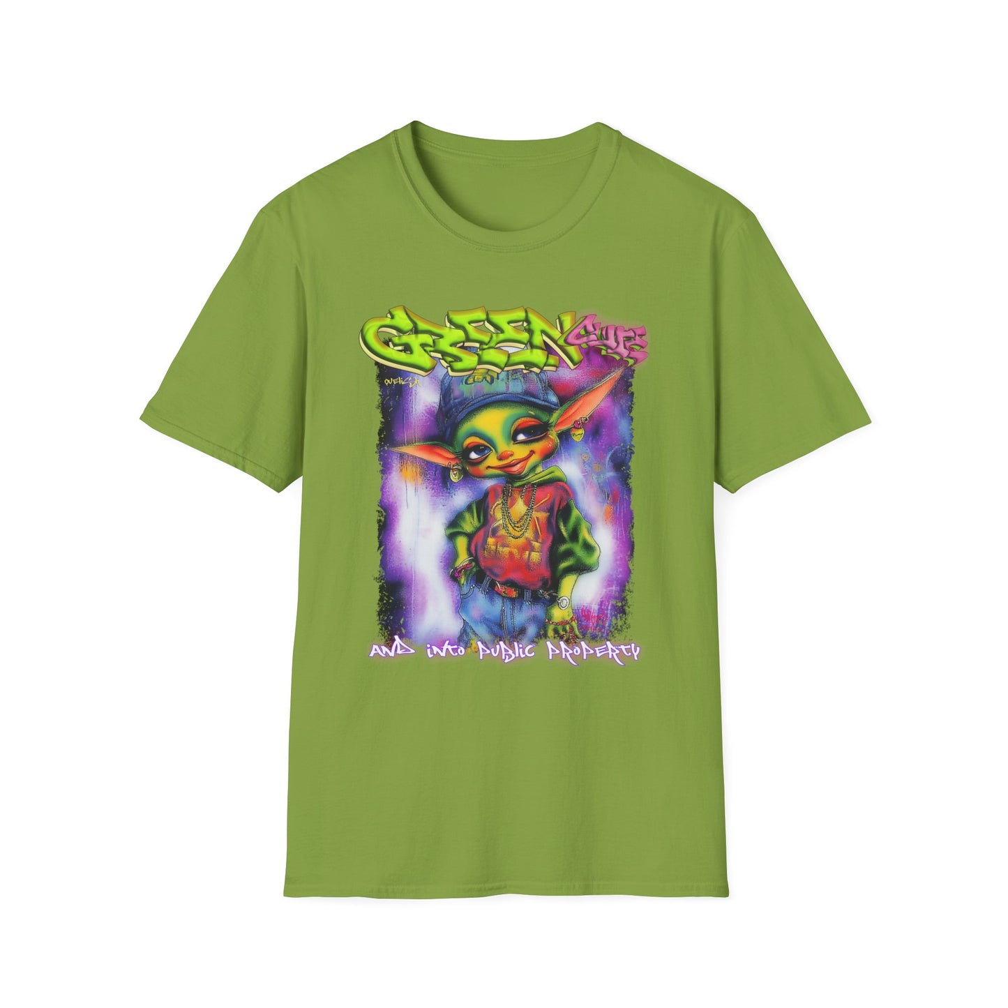 GREEN & CUTE Troll Vibrant Graphic T-Shirt