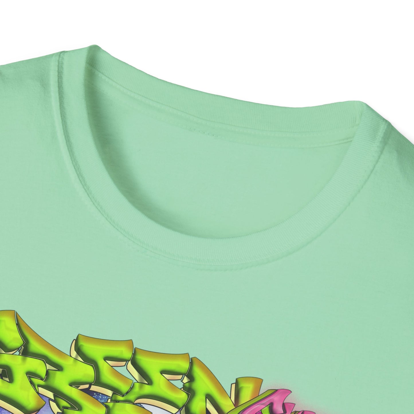 GREEN & CUTE Troll Vibrant Graphic T-Shirt