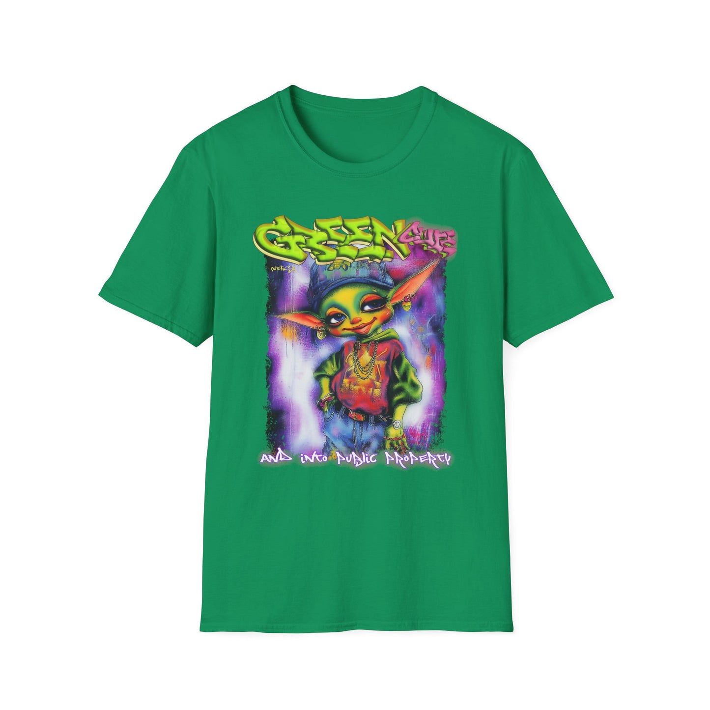 GREEN & CUTE Troll Vibrant Graphic T-Shirt