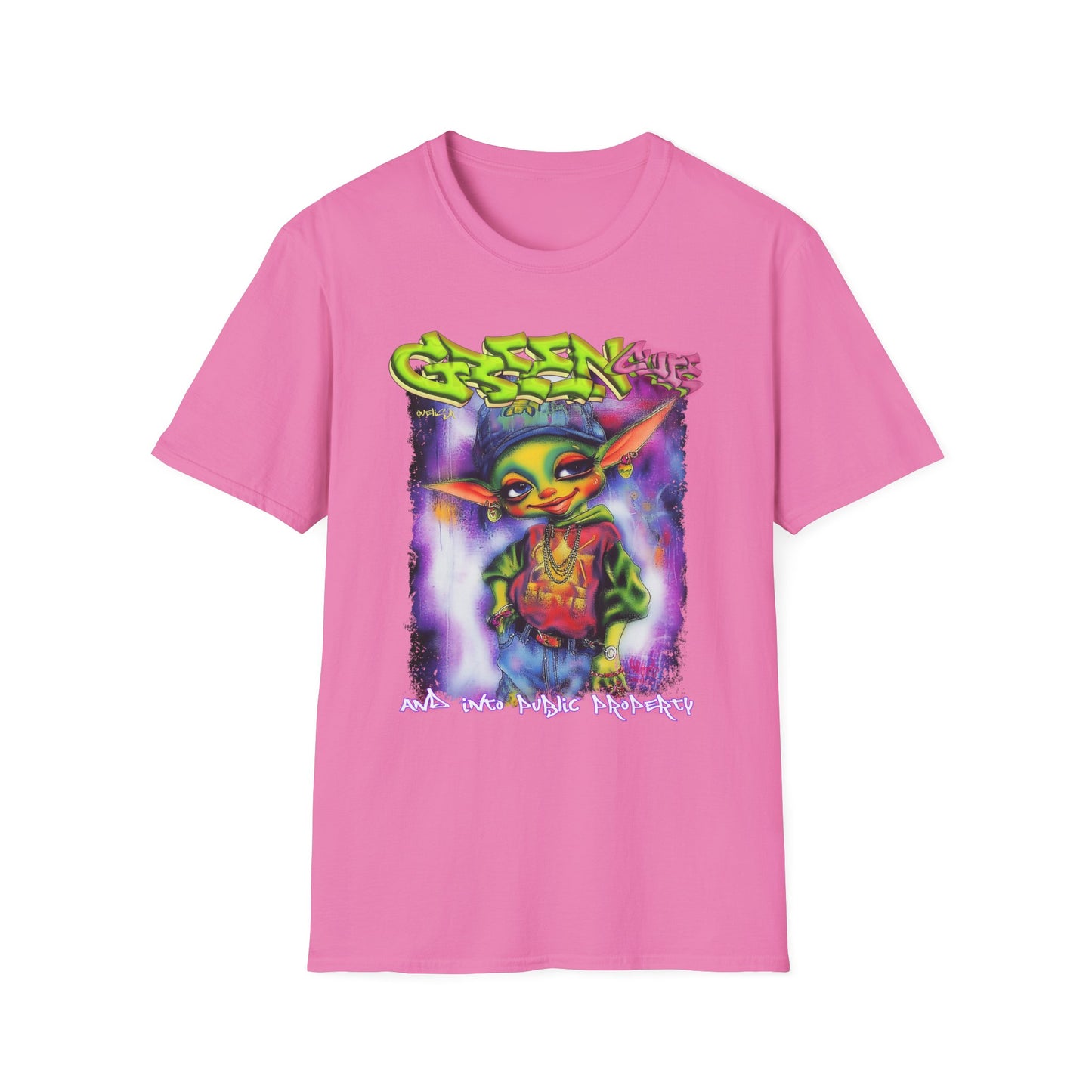 GREEN & CUTE Troll Vibrant Graphic T-Shirt