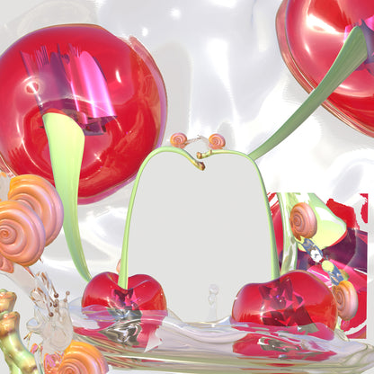 Snails Kissing On Top of Floating Cherries